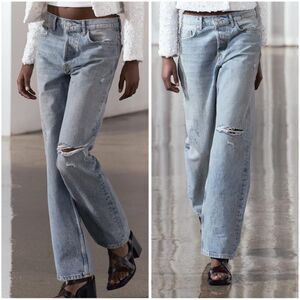 ZARA RELAXED MID WAIST STRAIGHT LEG JEANS ZW COLLECTION
LIGHT BLUE